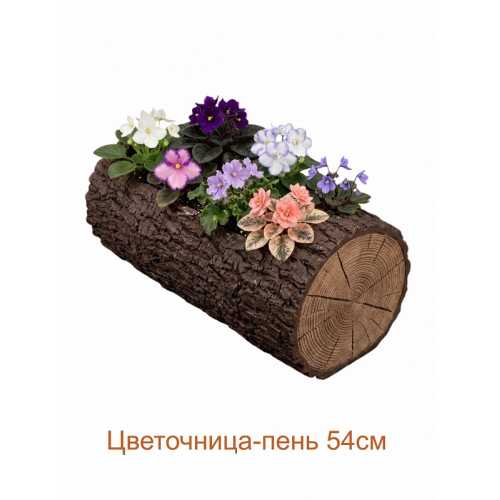 Фото Цветочница-пень "ДУБ" горизонтальная, 54 см