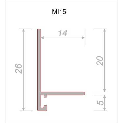 Фото Микро плинтус Decaro МL15 Титановый браш анод (15*26*2000)