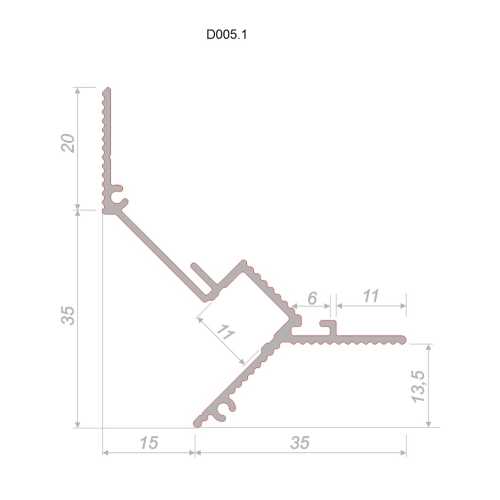 Фото Теневой потолочный профиль Decaro D005 под покраску (35*12.5*2000)