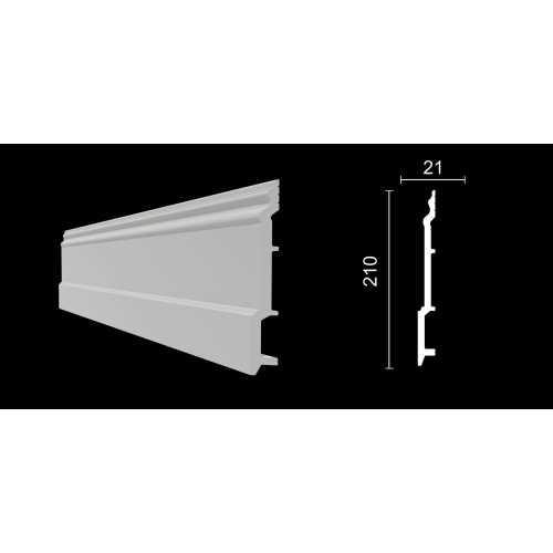 Фото Плинтус напольный Decor Dizayn DD725 под покраску, белый (210*21*2000)