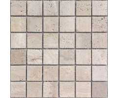 Мозаика из натурального камня Caramelle Travertino Beige MAT 48х48 (305х305х7 мм)