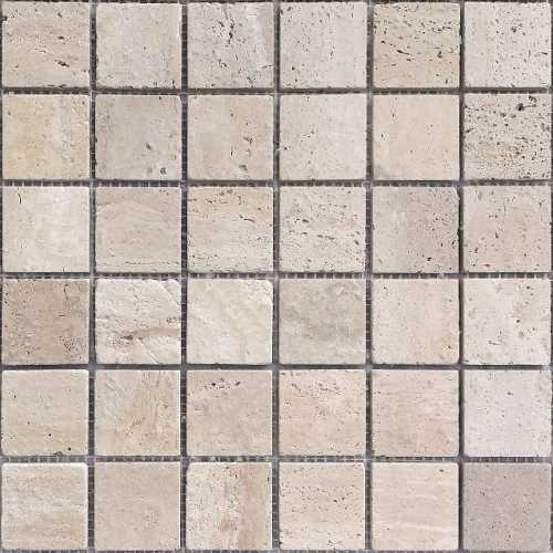 Фото Мозаика из натурального камня Caramelle Travertino Beige MAT 48х48 (305х305х7 мм)
