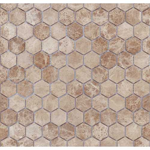 Фото Мозаика из натурального камня Caramelle Pietrine Hexagonal Emperador light hex 30х18 (295х305х6 мм)