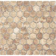 Мозаика из натурального камня Caramelle Pietrine Hexagonal Emperador light hex 30х18 (295х305х6 мм)