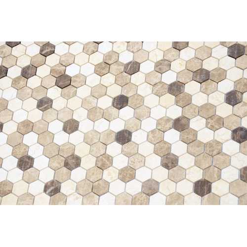 Фото Мозаика из натурального камня Caramelle Pietrine Hexagonal Pietra Mix 1 Mat hex 30х18 (295х305х6 мм)