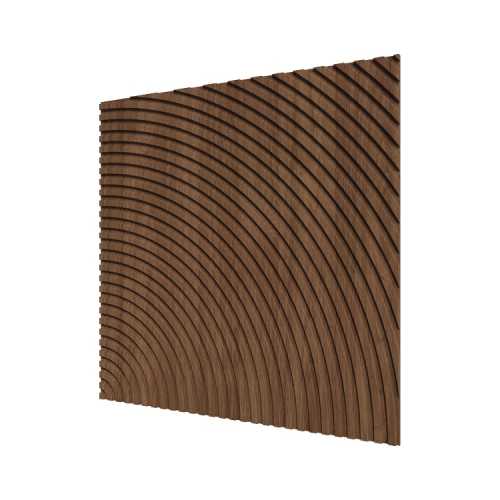 Фото Стеновая панель квадратная МДФ Ликорн - Круги Орех темный, 500*500*8 мм (4 шт)