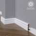 Маленькое фото Белый плинтус напольный МДФ Madest Decor модель 06-054-10 крашеный (54х10х2400 мм)
