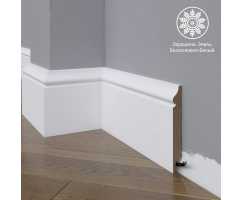 Белый плинтус напольный МДФ Madest Decor 12-120-16 крашеный (120х16х2400 мм)