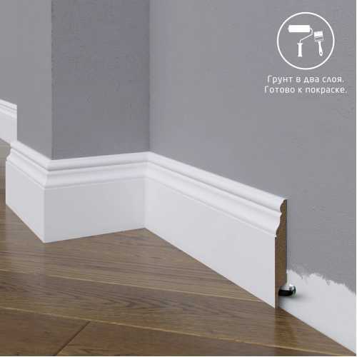 Фото Плинтус напольный под покраску 05-083-12 Madest Decor MDF (83х12х2400 мм)