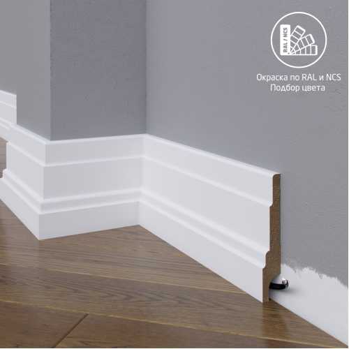 Фото Плинтус напольный МДФ Madest Decor модель 08-100-16 крашеный по RAL/NCS (100х16х2400 мм)