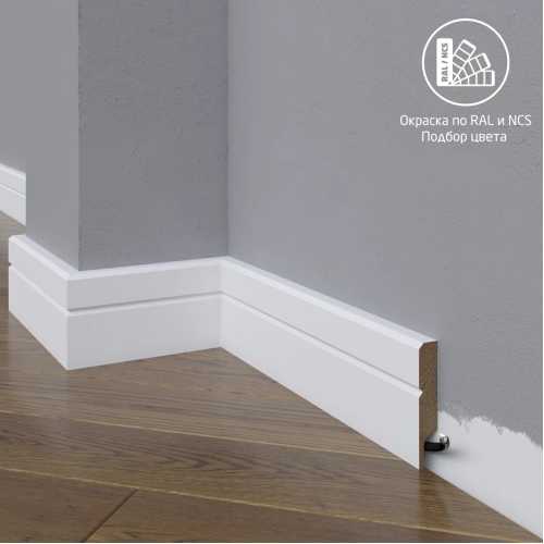 Фото Плинтус напольный МДФ Madest Decor 20-064-12 крашеный по RAL/NCS (64х12х2400 мм)