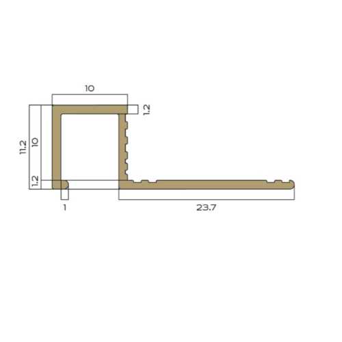 Фото Профиль для плитки внешний латунь 10 мм Neexy PVL31-04 Антик бронза светлая, 2.7 метра