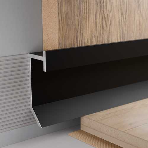 Фото Теневой плинтус Pro Design Slim Led 9388 Черный Муар (26.8*9*2700)