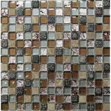 Мозаика стеклянная с камнем Bonaparte Fantasy 20х20 (306х306х8 мм)