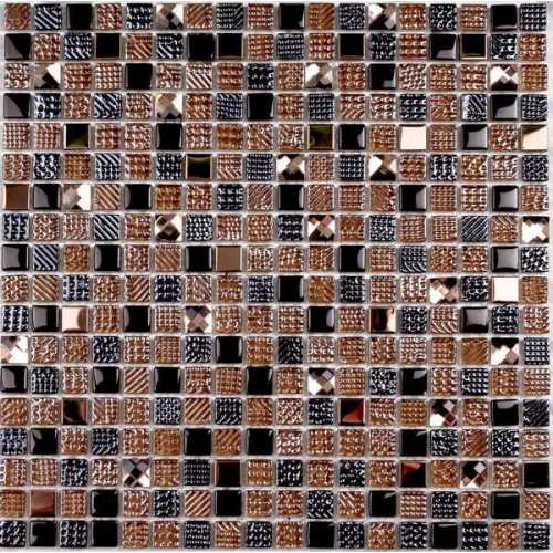 Фото Мозаика стеклянная Bonaparte Crystal brown 15х15 (300х300х8 мм)