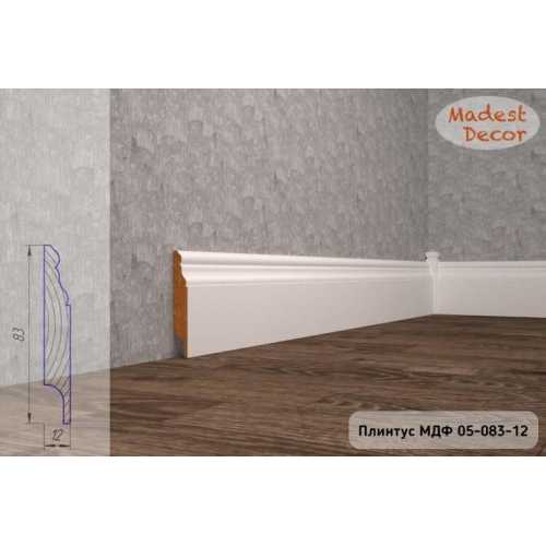 Фото Плинтус напольный под покраску 05-083-12 Madest Decor MDF (83х12х2400 мм)
