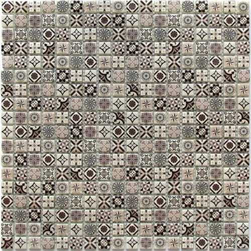 Фото Мозаика стеклянная Bonaparte Xindi Grey 15х15 (300х300х6 мм)