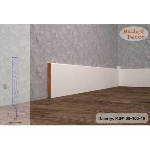 Фото Плинтус напольный под покраску 09-100-10 Madest Decor MDF (100х10х2400 мм)